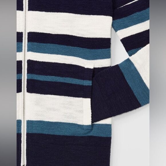 Club Monaco Slub Striped mockneck sweater Bomber Jacket  Sweater Men’s  SzSmall - Picture 3 of 11